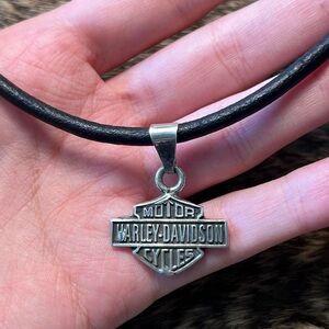Vintage sterling silver Mexican Harley Davidson pendant necklace